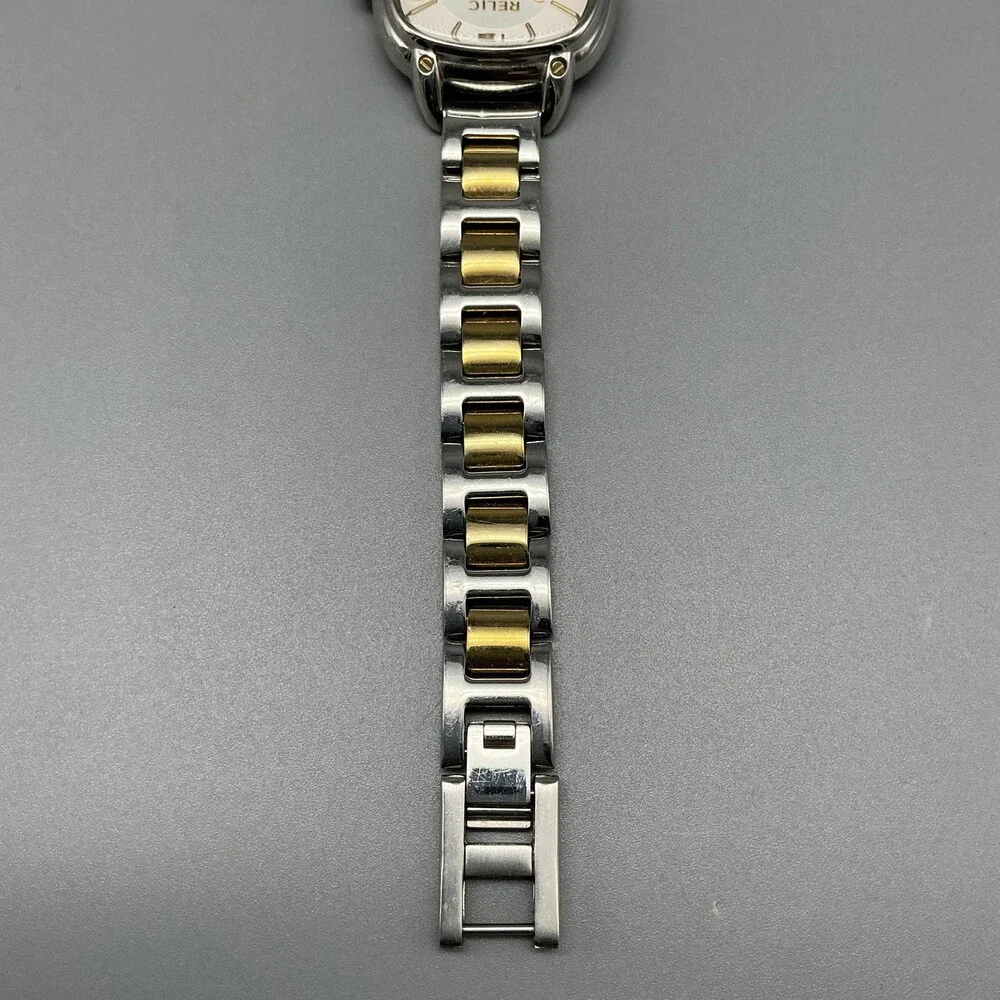 Relic Womens Watch 26mm Two Tone Stainless Steel Date ZR34244 New Battery 7.25